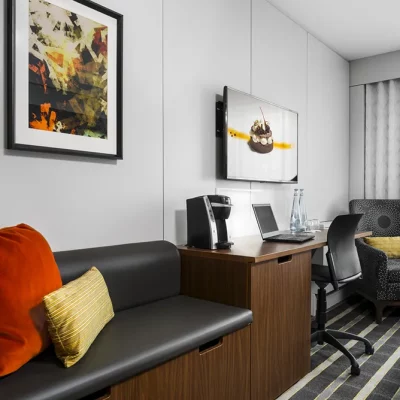 Hotel Arts Studio guest room desk and seat